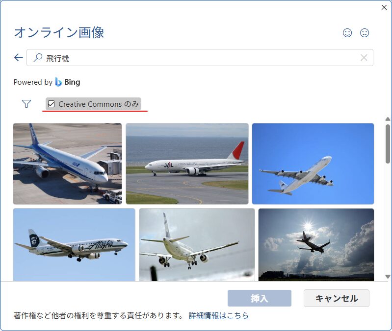 オンライン画像の［飛行機］