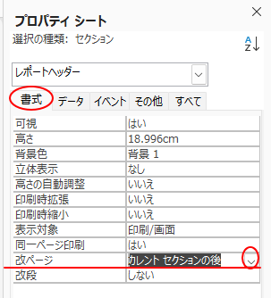 ［書式］タブの［改ページ］-［カレントセクションの後］