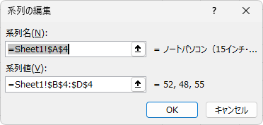 ［系列の編集］ダイアログボックス
