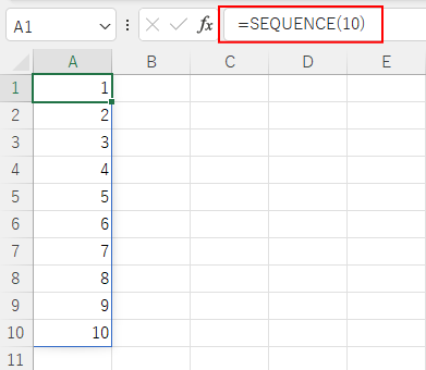 SEQUENCE（シーケンス）関数で連続データ入力