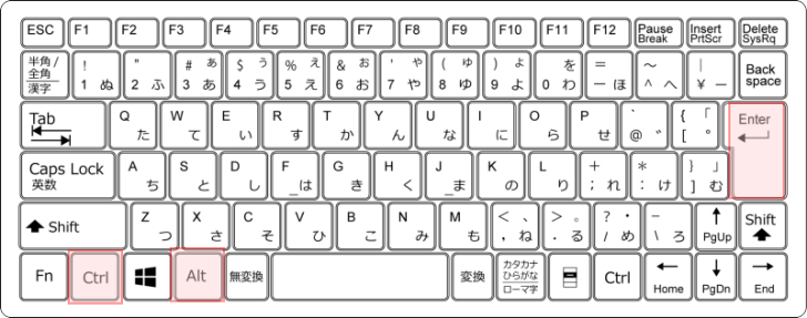 キーボード［Ctrl］+［Alt］+［Enter］