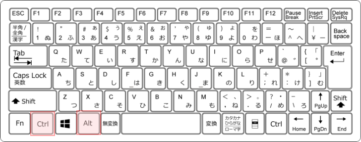 キーボード［Ctrl］+［Alt］