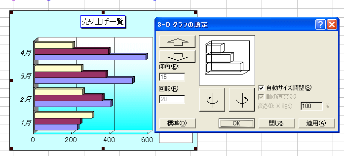 ［3-Dグラフの設定］ダイアログボックス