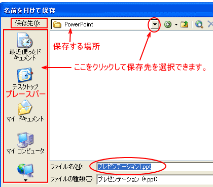 ［名前を付けて保存］ダイアログボックス