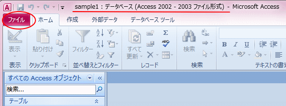 Access 2002 - 2003 ファイル形式