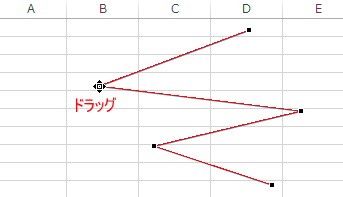 折れ線はフリーフォームで 頂点の編集はドラッグで Excel 13 初心者のためのoffice講座