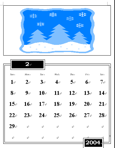 画像を変更したカレンダーの完成