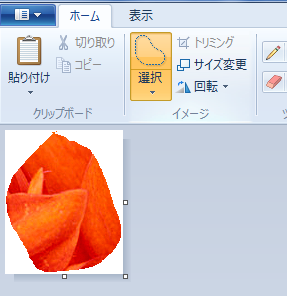 ペイントのトリミング 四角形選択と自由選択 Windows 7 初心者のためのoffice講座