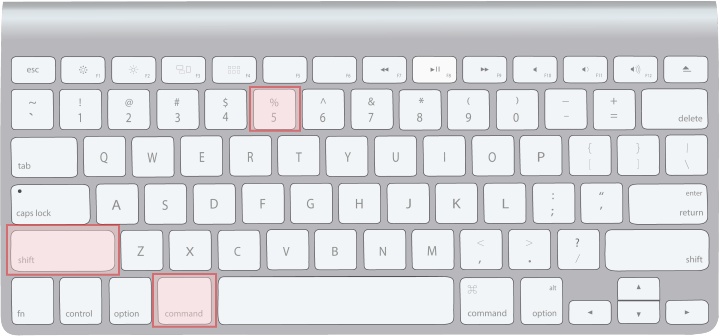 macOS Mojaveスクリーンショットコントロールの表示［shift］+［command］ +［5］
